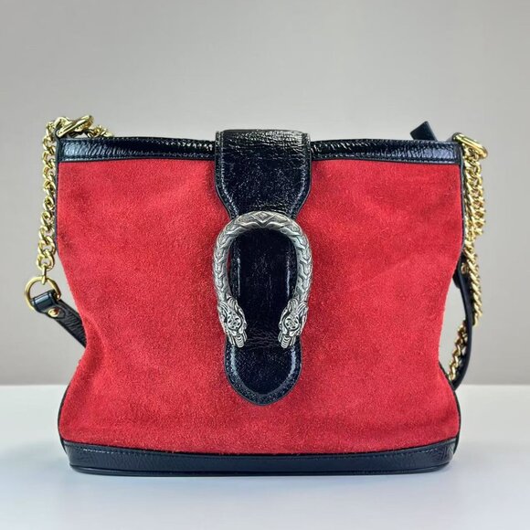 Gucci Red Velvet Dionysus Shoulder Bag Crossbody - Picture 1 of 8